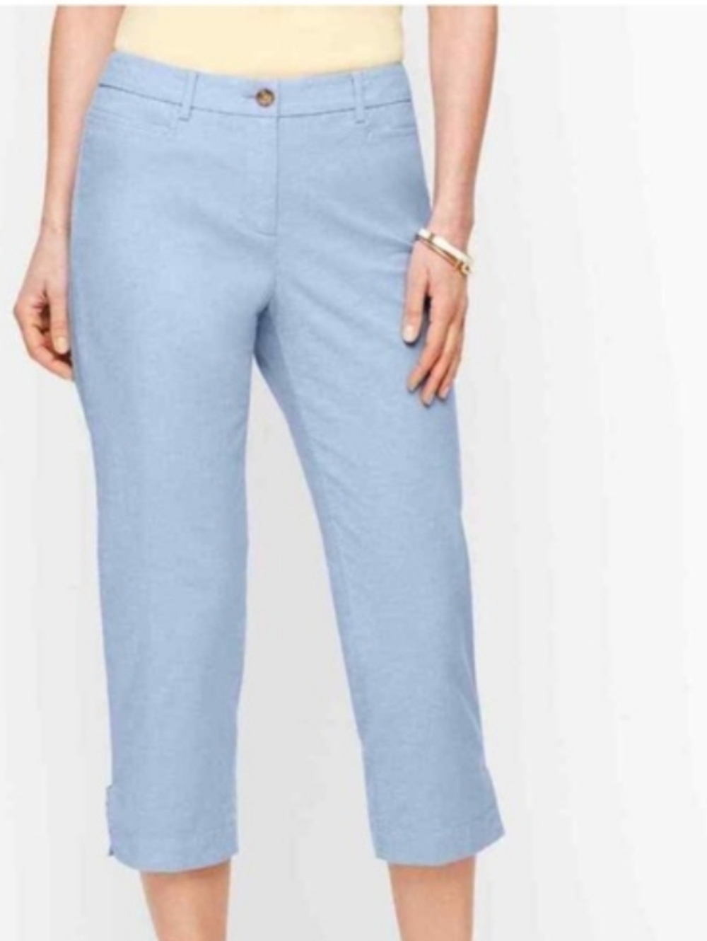 Talbots Perfect Skimmer Blue Crop Pants Size 16